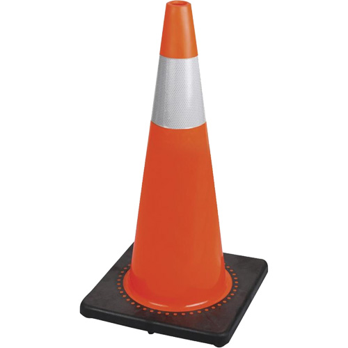 183N Premium Flexible Safety Cone, 28", Orange, 4" Reflective Collar(s) Stor-it Systems