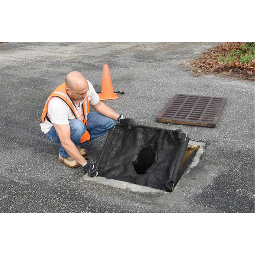 Square Ultra-Drain Guard&reg; Catch Basin Insert with Overflow Port, Oil & Sediment, 16" - 28" L x 20" - 36" W Stor-it Systems