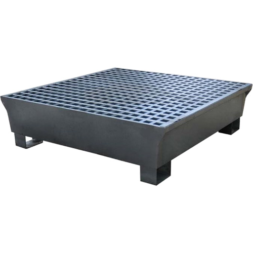 Ultra-Spill Pallet en acier, 4 barils, Capacit&eacute; de d&eacute;versement 68 gal. US, 49,1" x 47,1" x 10,9" Stor-it Systems