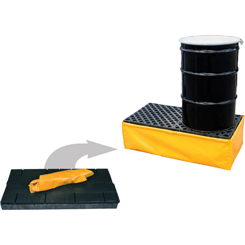 Ultra-Spill Pallet flexible, 2 barils, Capacit&eacute; de d&eacute;versement 66 gal. US, 48" x 24" x 14" Stor-it Systems