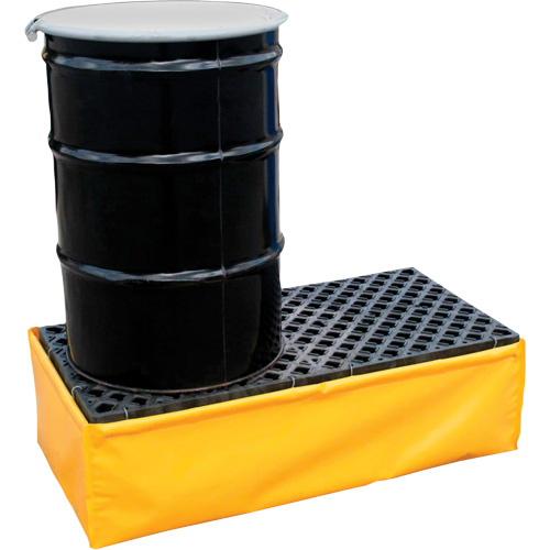Ultra-Spill Pallet flexible, 2 barils, Capacit&eacute; de d&eacute;versement 66 gal. US, 48" x 24" x 14" Stor-it Systems