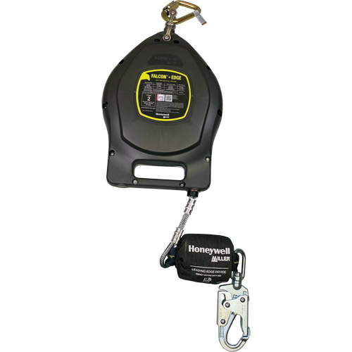 Cordage de s&eacute;curit&eacute; autor&eacute;tractable Falcon + Edge, 50', Acier galvanis&eacute;, Pivotant Stor-it Systems
