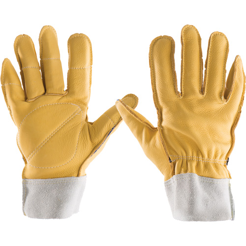 Gants tout cuir, 7/Petit, Paume en Cuir fleur, Poignet &eacute;lastique Stor-it Systems