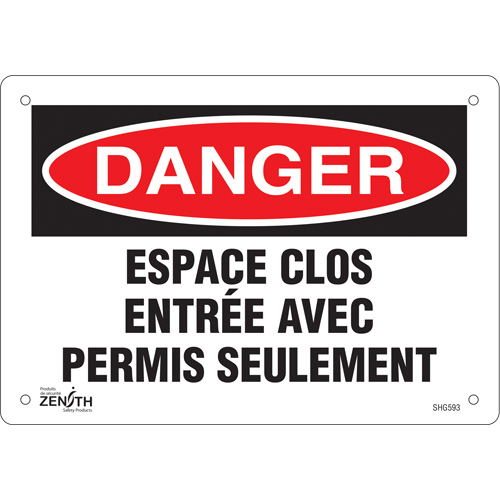 "Espace clos" Sign, 7" x 10", Plastic, French Stor-it Systems