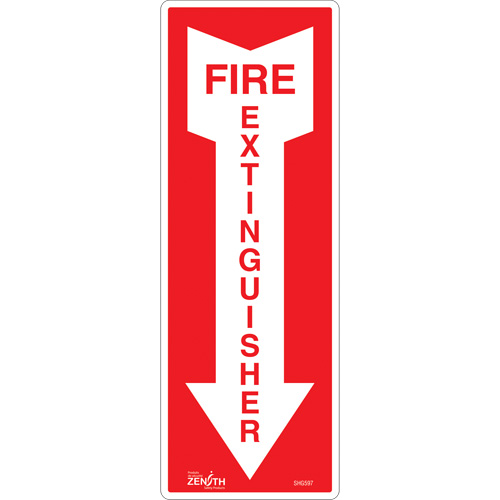 "Fire Extinguisher" Sign, 5" x 14", Vinyl, English with Pictogram Stor-it Systems