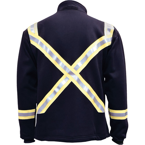 Veste FR ray&eacute;e en molleton &agrave; fermeture &agrave; glissi&egrave;re compl&egrave;te, T-Grand, Bleu marin Stor-it Systems