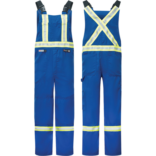 Westex&reg; DH Antistatic 6.5 oz. Flame Resistant Bib Pants, Small, Royal Blue Stor-it Systems