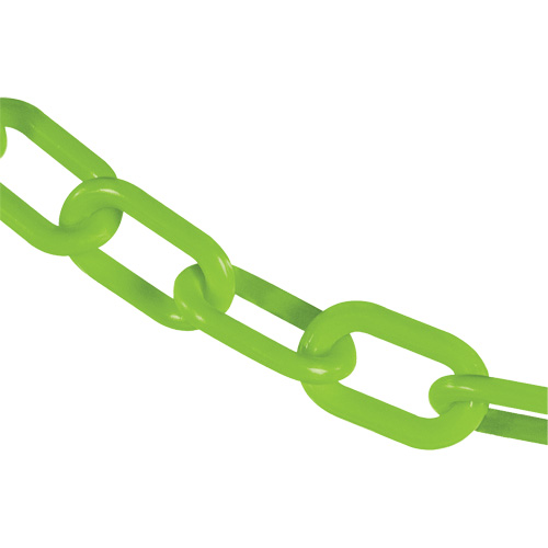 Chaîne de s&eacute;curit&eacute; en plastique robuste, Vert, Maillon de 2", 50' de long Stor-it Systems