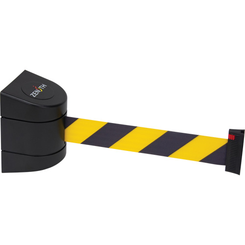 Magnetic Wall Mount Barrier with Magnetic Tape, Plastic, Magnetic Mount, 15', Black and Yellow Tape Stor-it Systems