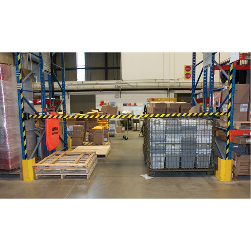 Magnetic Wall Mount Barrier with Magnetic Tape, Plastic, Magnetic Mount, 15', Black and Yellow Tape Stor-it Systems