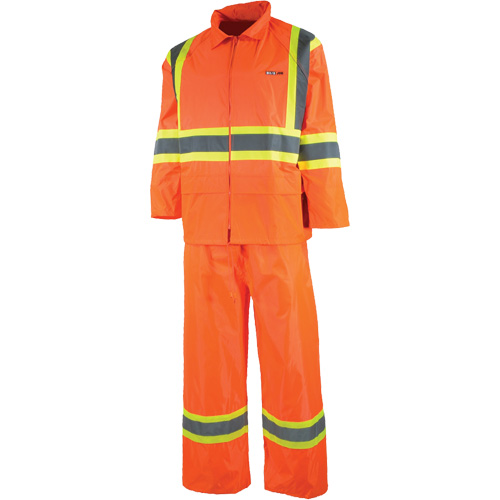 Sealed Rain Suit, Nylon/PVC, X-Small, High Visibility Orange Stor-it Systems