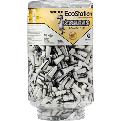 Recharge de bouchons d'oreilles Zebra pour distributeurs de bouchons d'oreilles EcoStation, Vrac - Contenant Stor-it Systems