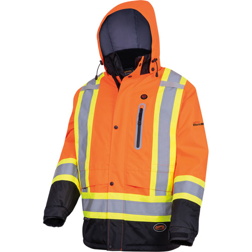 5407 Manteau de s&eacute;curit&eacute; imperm&eacute;able, isol&eacute;e et chauff&eacute;e, Hommes, Petit, Orange haute visibilit&eacute; Stor-it Systems