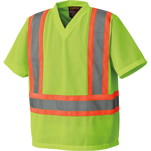 5993P T-shirt de s&eacute;curit&eacute; en maille, Polyester, Petit, Jaune lime haute visibilit&eacute; Stor-it Systems