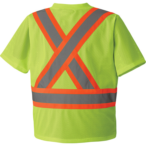 5993P T-shirt de s&eacute;curit&eacute; en maille, Polyester, Petit, Jaune lime haute visibilit&eacute; Stor-it Systems