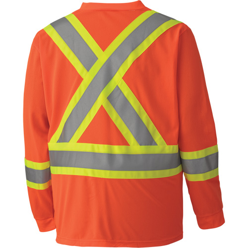 6984 Traffic Micro Mesh Long-Sleeved Safety Shirt, Small, High Visibility Orange Stor-it Systems