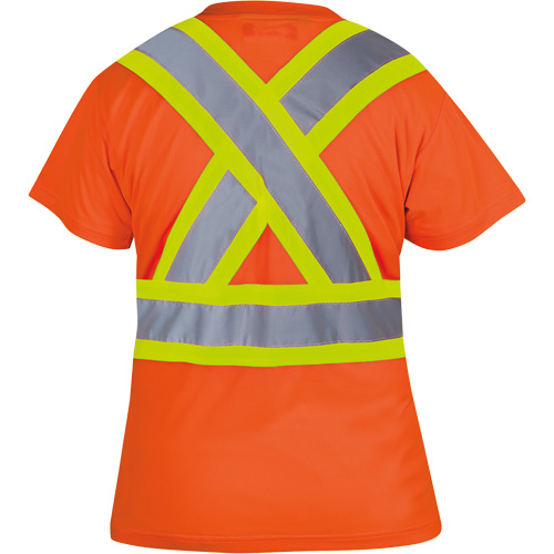 6948 T-shirt de s&eacute;curit&eacute; en il-de-perdrix pour femme, Polyester, T-petit, Orange haute visibilit&eacute; Stor-it Systems