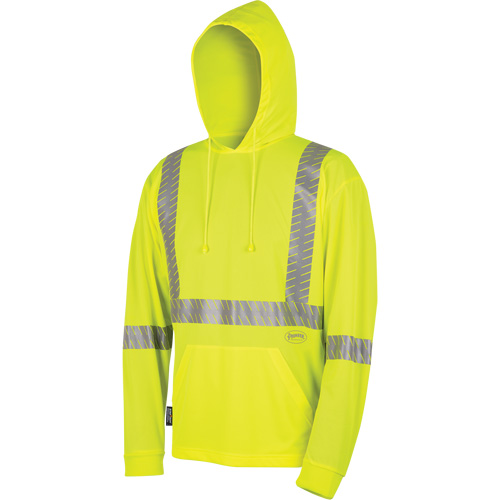 6965 Bird's-Eye Safety Hoodie, Small, High Visibility Lime-Yellow Stor-it Systems