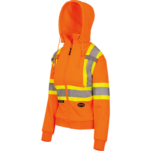 6924W Women's Fleece Hoodie with Zipper, Polyester, X-Small, High Visibility Orange Stor-it Systems