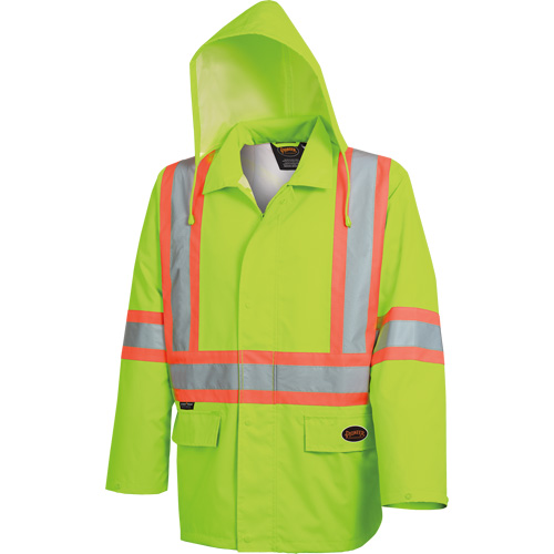5628 Manteau de s&eacute;curit&eacute; imperm&eacute;able The Rock, Polyester/Polyur&eacute;thane, Jaune lime haute visibilit&eacute;, Petit Stor-it Systems