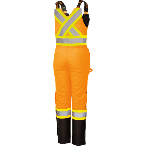 5040BBW Women's High-Visibility Waterproof Safety Overalls, Polyester, X-Small, Black/High Visibility Orange Stor-it Systems