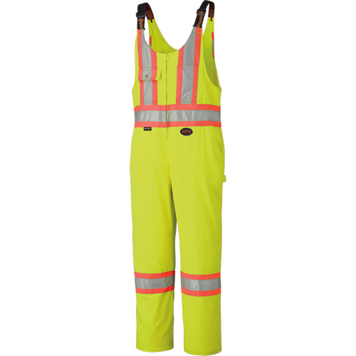 6616T High-Visibility Heavy-Duty Overalls, Poly-Cotton, 40 (Tall), High Visibility Lime-Yellow Stor-it Systems
