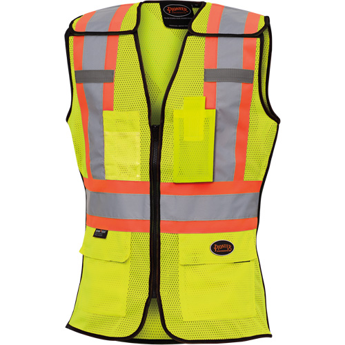 489 Women's High-Visibility Safety Tear-Away Vest, High Visibility Lime-Yellow, X-Small, Polyester Stor-it Systems