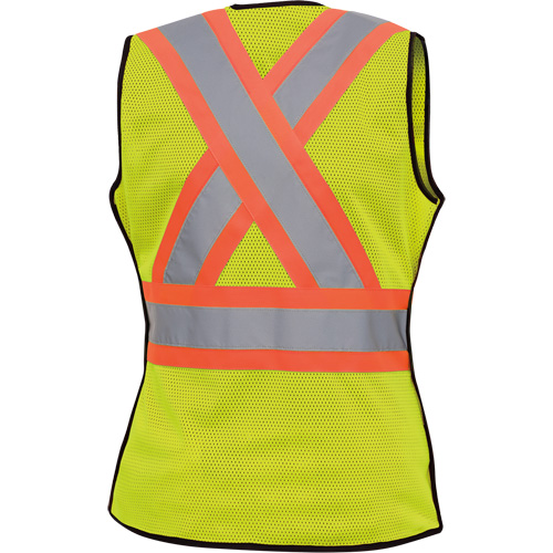 489 Women's High-Visibility Safety Tear-Away Vest, High Visibility Lime-Yellow, X-Small, Polyester Stor-it Systems