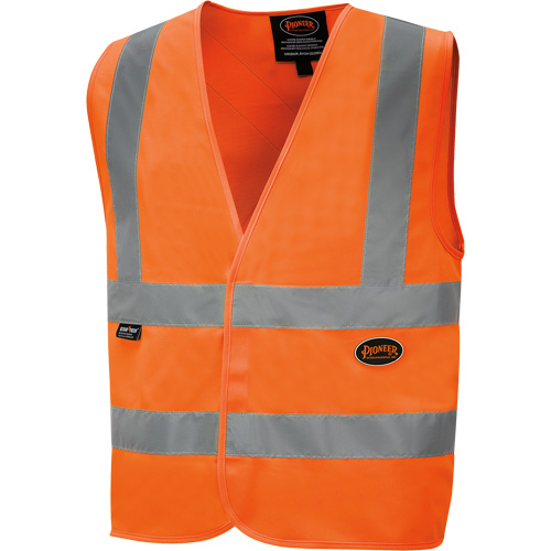 6885 High-Visibility Tricot Safety Vest, High Visibility Orange, Small, Polyester Stor-it Systems