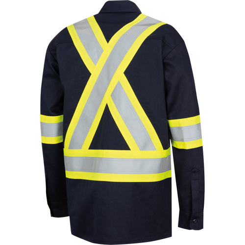7742SF Chemise de s&eacute;curit&eacute; haute visibilit&eacute; r&eacute;sistant aux arcs &eacute;lectriques 88/12 FR-Tech, Petit, Bleu marin Stor-it Systems