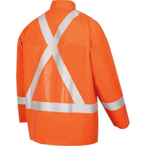 5990J Super Heavy-Duty FR/Arc Resistant Safety Rain Jacket, Small, High Visibility Orange, 11 cal/cm² Stor-it Systems