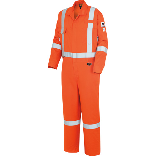 7708AT "The Rock" FR-Tech&reg; High Visibility FR/Arc Rated Coveralls, Size 40 (Tall), High Visibility Orange, 10 cal/cm² Stor-it Systems