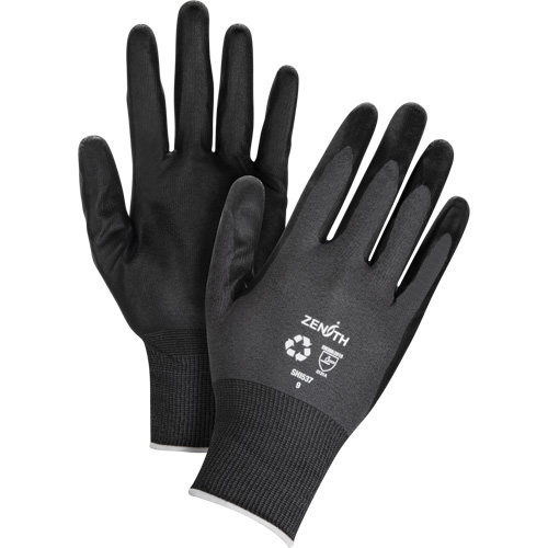 Eco-Friendly Breathable Coated Gloves, 9, Foam Nitrile Coating, 21 Gauge, Nylon/RPET Shell Stor-it Systems