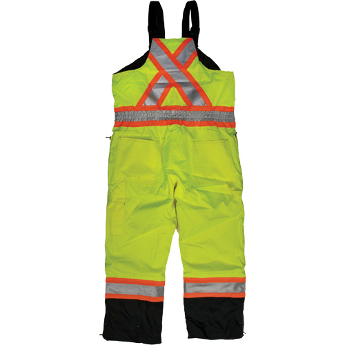 Ripstop Insulated Safety Bib Overall, Polyester, X-Small, High Visibility Lime-Yellow Stor-it Systems