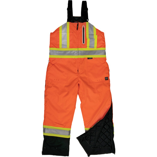 Ripstop Insulated Safety Bib Overall, Polyester, X-Small, High Visibility Orange Stor-it Systems