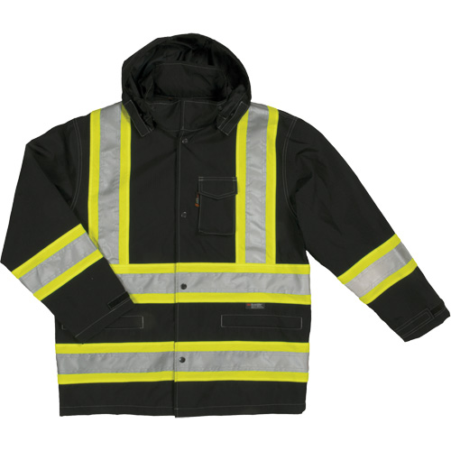 Manteau de s&eacute;curit&eacute; imperm&eacute;able en tissu ind&eacute;chirable Ripstop, Polyester, T-Grand, Noir Stor-it Systems