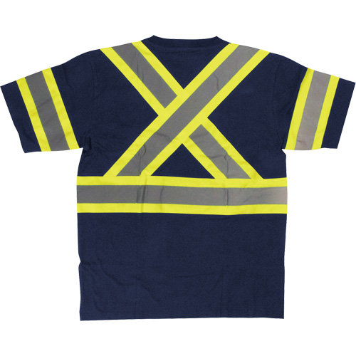 Short Sleeve Safety T-Shirt, Cotton, X-Small, Navy Blue Stor-it Systems