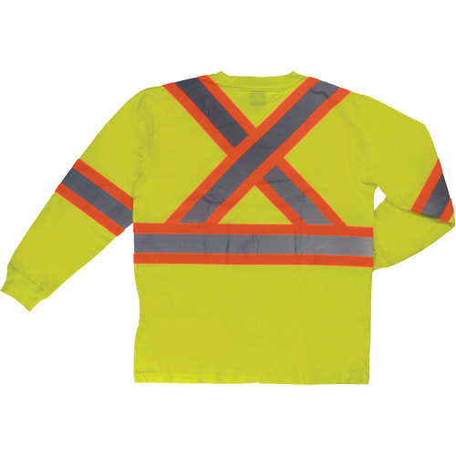 Long Sleeve Safety T-Shirt, Cotton, X-Small, High Visibility Lime-Yellow Stor-it Systems