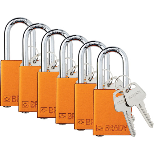 Lockout Padlock, Safety Padlock, Keyed Alike, Aluminum, 1-1/2" Width Stor-it Systems