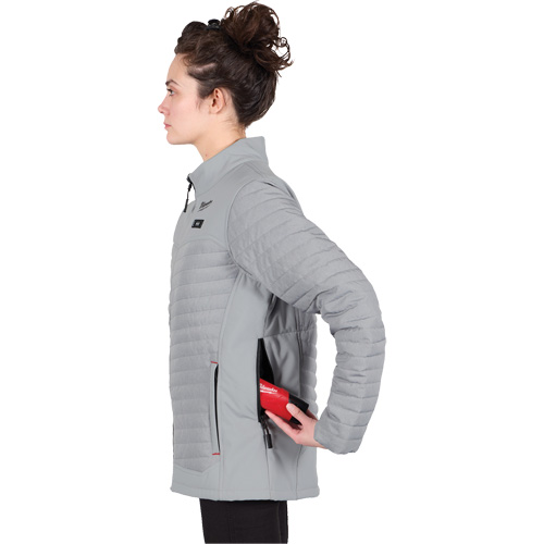 Manteau chauffant M12 Axis avec pile, Femmes, 2T-Grand, Gris Stor-it Systems