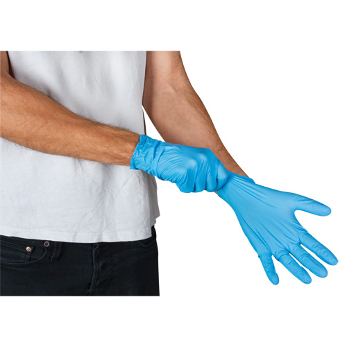 Emballages de gants jetables pour machine distributrice, Moyen, Nitrile, 4,5 mils, Sans poudre, Bleu, Classe 2 Stor-it Systems