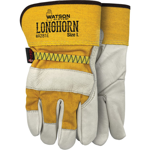 Longhorn Gloves, Large, Grain Cowhide Palm Stor-it Systems