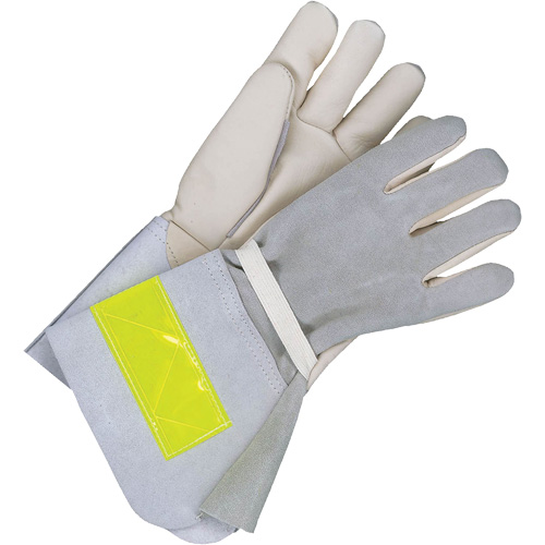 Lined Utility Gloves with 5" Cuff, Grain Cowhide, Size 10 Stor-it Systems