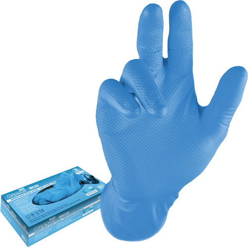 Gants jetables, 3T-Grand, Nitrile, 8 mils, Sans poudre, Bleu Stor-it Systems