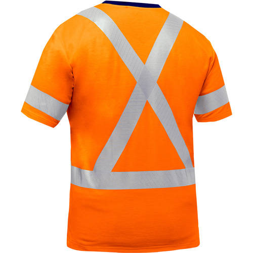 Bisley&reg; X-Back Short Sleeve Shirt, Poly-Cotton, Small, High Visibility Orange Stor-it Systems