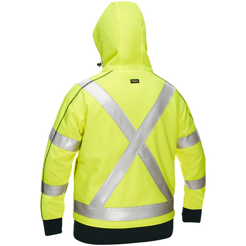 Coton ouat&eacute; doubl&eacute; de sherpa avec capuchon &agrave; fermeture &eacute;clair compl&egrave;te et X au dos Bisley pour femmes, 2T-Grand, Jaune lime haute visibilit&eacute; Stor-it Systems