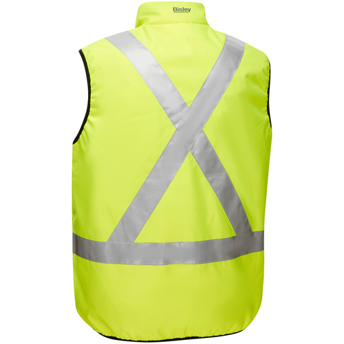 Veste bouffante r&eacute;versible avec X au dos Bisley, Jaune lime haute visibilit&eacute;, Moyen, Polyester Stor-it Systems