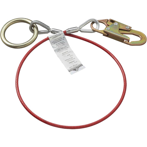 AS-21210-6 Ancrage de c&acirc;ble 6' avec crochet mousqueton & joint torique, Chaîne, Usage Temporaire Stor-it Systems