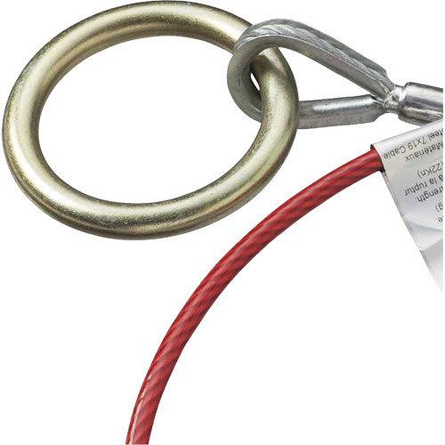 AS-21210-6 Ancrage de c&acirc;ble 6' avec crochet mousqueton & joint torique, Chaîne, Usage Temporaire Stor-it Systems
