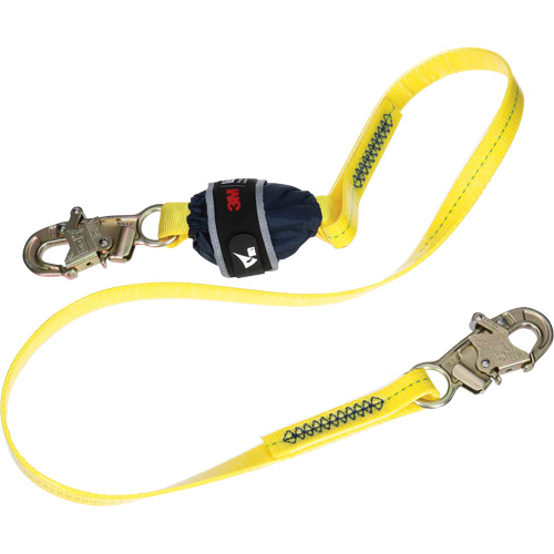 Coated Web Shock-Absorbing Lanyard, 6', Snap Hook Center, Snap Hook Leg Ends Stor-it Systems